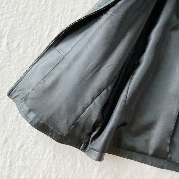 Vintage 90s y2k black leather zip up bomber jacket - Picture 8 of 8